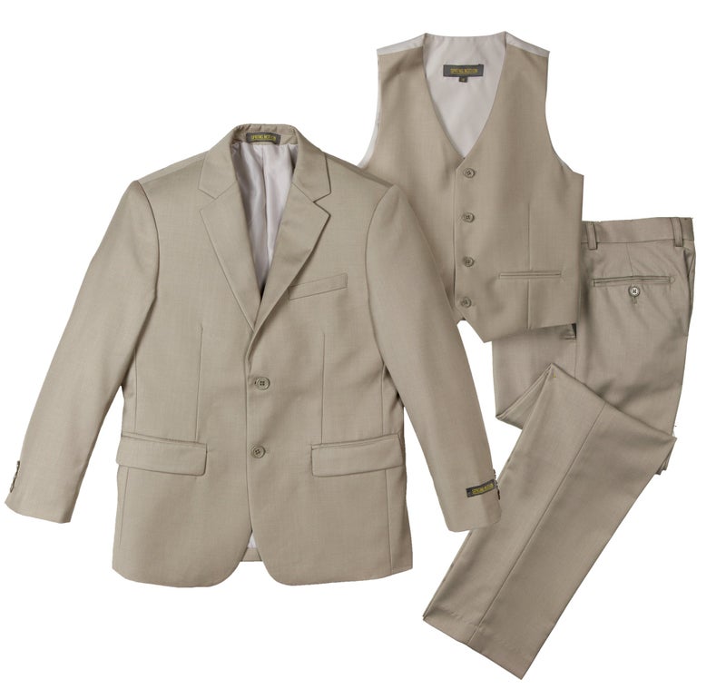 Spring Notion Boys' 3-Piece Suit Set Tan 10 - Image 5